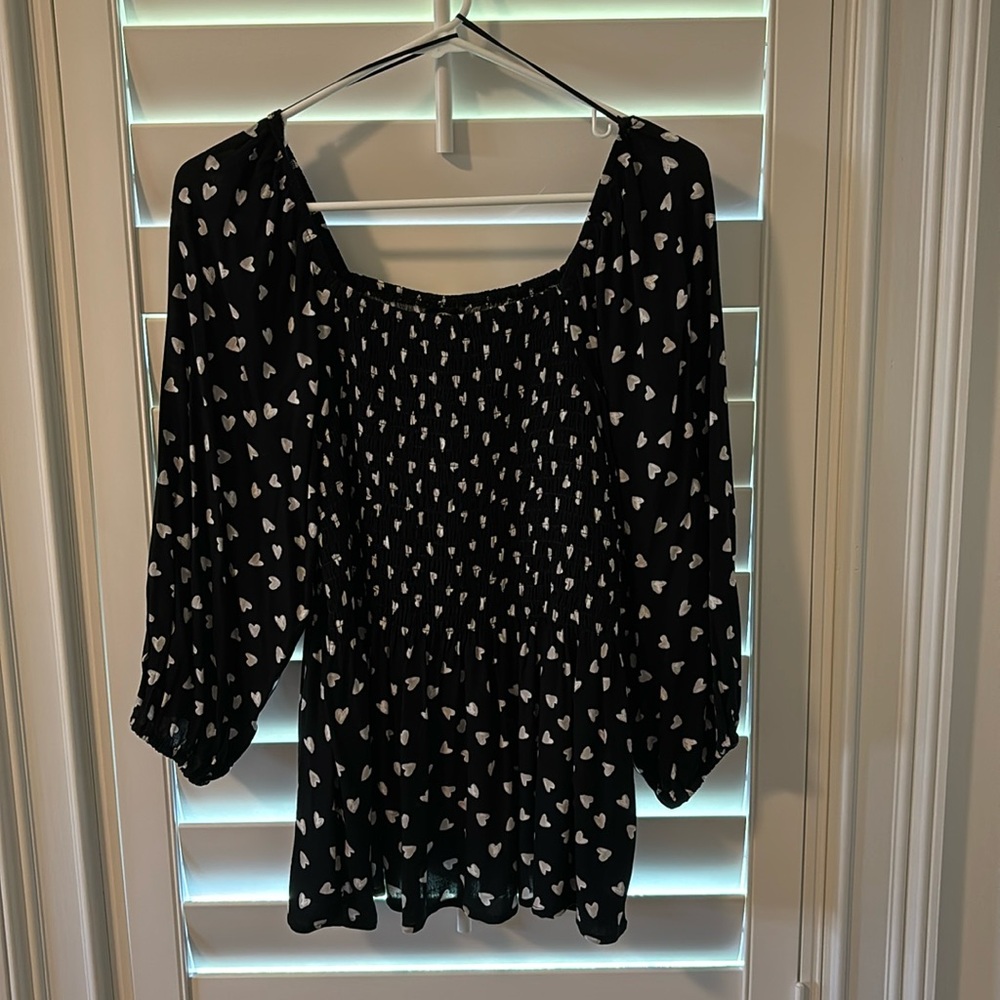 Women’s printed square neck peplum shirt